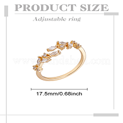 1 шт. латунные кольца-манжеты с микропаве из кубического циркония для женщин&nbsp;RJEW-LP0002-23D