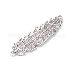 Реечное покрытие латунь микро паве прозрачный кубический цирконий большие подвески&nbsp;KK-L155-65P