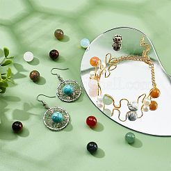 Круглые бусины из натуральных и синтетических драгоценных камней&nbsp;G-NB0003-86B