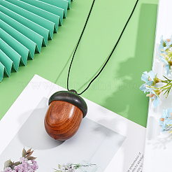 Boîte à glands en bois peinte à la bombe bijoux gros pendentifs&nbsp;WOOD-WH0124-13