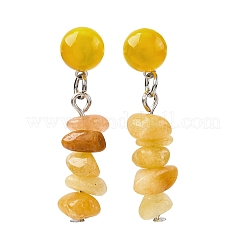 Ohrstecker aus natürlicher Topas-Jade&nbsp;EJEW-JE06371-08