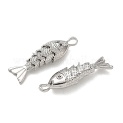 Anhänger aus Messing mit Mikropavé-Fassung aus orange-roten Zirkonia&nbsp;KK-A269-01B-P