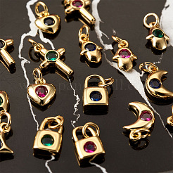 Латунные микро проложить кубического циркония подвески&nbsp;ZIRC-TA0001-15G