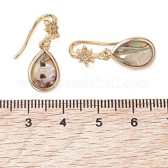 Messing Micro Pave klare Zirkonia baumeln Ohrringe&nbsp;EJEW-JE06947