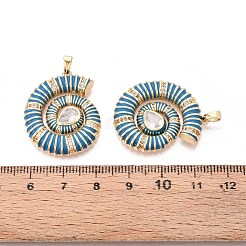 Кулоны с эмалью из латуни с прозрачным кубическим цирконием&nbsp;KK-T071-28G-02