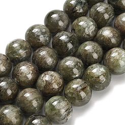 Бусы из натурального зеленого кианита&nbsp;G-H335-B05-12mm