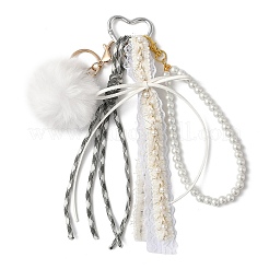 Подвеска из искусственного кроличьего волоса&nbsp;HJEW-JM04334