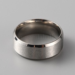 Anillo de banda lisa de acero inoxidable 201 para hombres y mujeres&nbsp;RJEW-WH0010-06D-MP