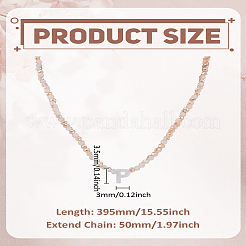 1 шт. ожерелье из стеклянных бусин-ронделей&nbsp;NJEW-LP0007-23P