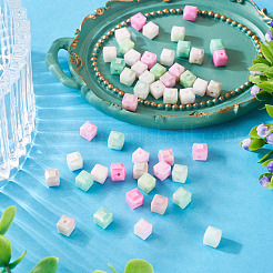 50 шт. 5-х цветные гальванические непрозрачные стеклянные бусины&nbsp;EGLA-TA0013-16