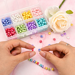800шт 8 цвета непрозрачные акриловые бусины&nbsp;MACR-CJ0001-28