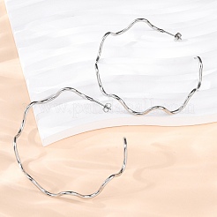 Волнистые серьги-гвоздики из нержавеющей стали 304&nbsp;EJEW-R028-02P