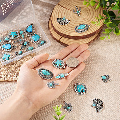 24шт 12 стиля подвески из синтетической бирюзы&nbsp;FIND-TA0001-79