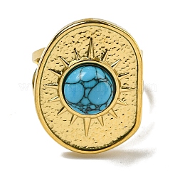Anillos de puño abiertos de acero inoxidable 304 con revestimiento iónico (IP)&nbsp;RJEW-C079-19G-04