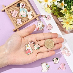 15 шт. 15 стиля подвески из сплава и эмали на тему Дня святого Валентина&nbsp;ENAM-YW0008-43