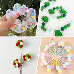 400 шт. шарики-помпоны из полиэстера 4 цветов&nbsp;DIY-SC0031-37A