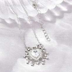 Collares con colgante de corazón de vidrio&nbsp;KK-CBA4547-11P