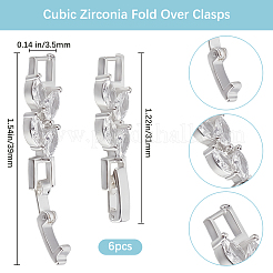 6 шт. латунные раскладывающиеся застежки&nbsp;ZIRC-BBC0002-70S