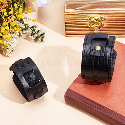 2 Stück 2 Stile Rindslederschnur breite Kordelarmbänder&nbsp;BJEW-CL0001-38A