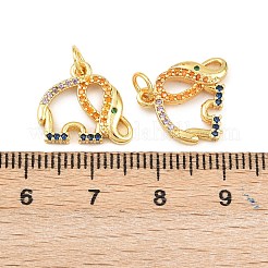 Breloques en laiton avec zircone cubique de micro pave&nbsp;KK-H093-16B-G