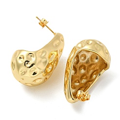 Серьги-гвоздики из кованой латуни с покрытием в форме капли для женщин&nbsp;EJEW-Z048-15B-G