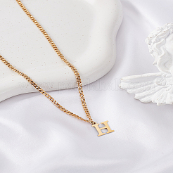 Collier avec pendentif lettre en acier inoxydable 304&nbsp;NJEW-LP0001-33H-G