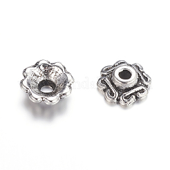 Тибетский сплав стиля мульти-лепесток крышки шарика TIBEB-S039-008AS-RS