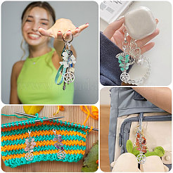 14 шт. 7-х цветный натуральный драгоценный камень и сплав подвеска украшение&nbsp;HJEW-CA00048