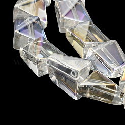 Прозрачные стеклянные бусины с гальваническим покрытием ab&nbsp;EGLA-G037-06A-AB01