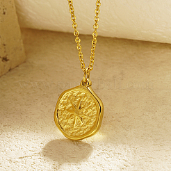 Collier pendentif étoile en acier inoxydable 304 avec chaînes à maillons&nbsp;UG2182-1