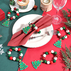 Serviettenringe aus Christbaumperlen aus Holz&nbsp;AJEW-SC00038