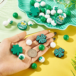 36 Stück Silikonperlen mit St. Patrick's Day-Motiv in 6 verschiedenen Ausführungen&nbsp;SIL-TA0003-48