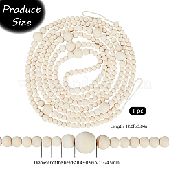 Круглая деревянная гирлянда из бисера для украшения елки&nbsp;AJEW-WH20019-62