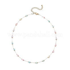 Ожерелья из натуральных ракушек и звеньев цепи из нержавеющей стали 304&nbsp;NJEW-JN05452