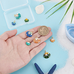 8шт 8 стиля латунные эмалевые подвески&nbsp;KK-PH0014-08