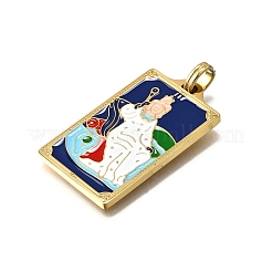 Эмалевые подвески из нержавеющей стали 304 таро&nbsp;STAS-M119-07R-G