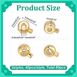 80 pz 2 perline in ottone a crimpare&nbsp;KK-ME0004-70