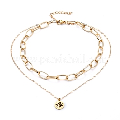 Collares con colgantes y cadenas de clip de acero inoxidable 304 en varios niveles.&nbsp;NJEW-JN02765-02