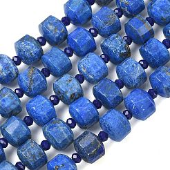 Нитки бусины из натурального ляписа-лазури&nbsp;G-G453-G06-7x12mm