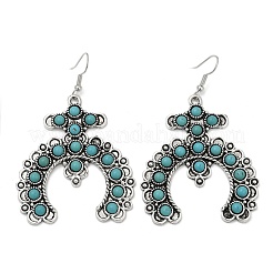 Серьги-подвески из искусственного сплава бирюзы для женщин&nbsp;LS-EJEW-U053-10AS-02
