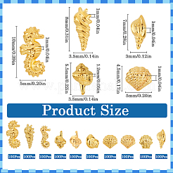 1000 шт. 10 стиля морской тематики сплав с латунными кабошонами&nbsp;MRMJ-SC0001-33