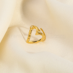 Открытые кольца-манжеты из нержавеющей стали 304 с полым сердцем для женщин&nbsp;LZ8065-1