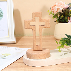Statuette di croce in legno ornamenti&nbsp;DJEW-WH0016-75