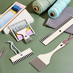 4шт набор деревянных гребней для плетения&nbsp;TOOL-WH0155-173