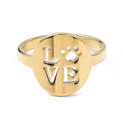 Ионное покрытие (ip) 304 нержавеющая сталь слово любовь регулируемое кольцо для женщин&nbsp;RJEW-I097-01G