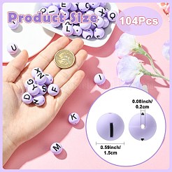 104 pièces 26 styles de perles de silicone&nbsp;SIL-SZ0003-40C