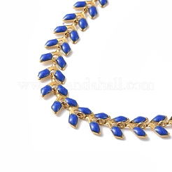 Collana con catena a maglie a spiga di grano smaltata&nbsp;NJEW-P220-02G