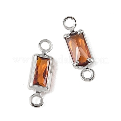 Breloques connecteurs rectangulaires en laiton pavé de zircone cubique shegrace&nbsp;XGRQ2O019-445C-P