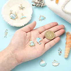 50шт 10 стиля подвески из сплава с эмалью&nbsp;ENAM-CJ0005-38