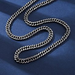 Colliers à maillons cubains en acier inoxydable 201 de 6 mm&nbsp;NJEW-Q013-14B